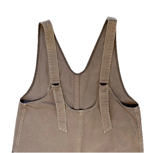 We The Free High Roller Shortall Size M Brown Denim Cotton Overalls Free People - Picture 9 of 14